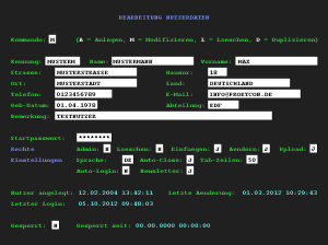 Beispiel für eine Mainframe-Maske