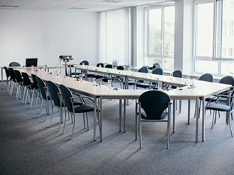 Seminar room with chairs around the table