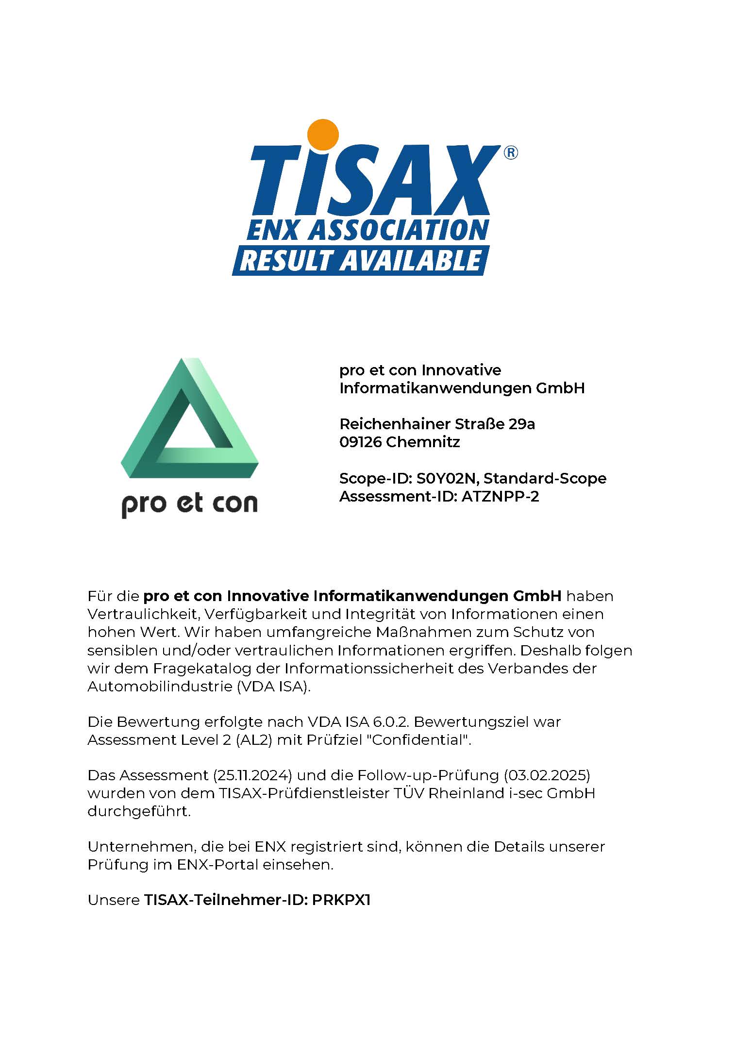 TISAX Teilnahme pro et con